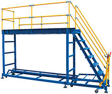 Rolling ladder work platform